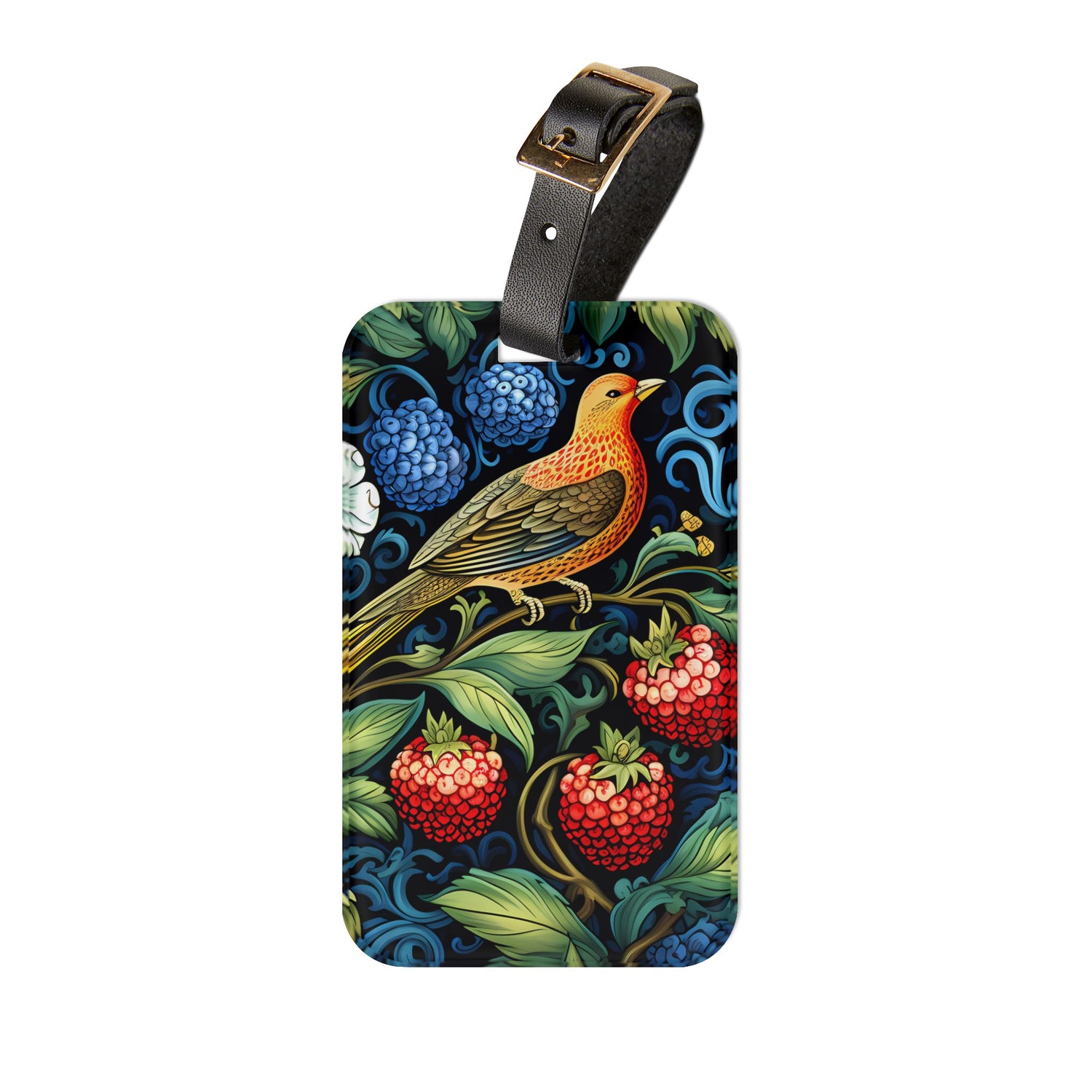Orange Bird Tapestry Acrylic Luggage Tag - Perfect Gift for Bird Lovers and for Travelers - Bring a Touch of Old-World European Artistry to Your Travels.