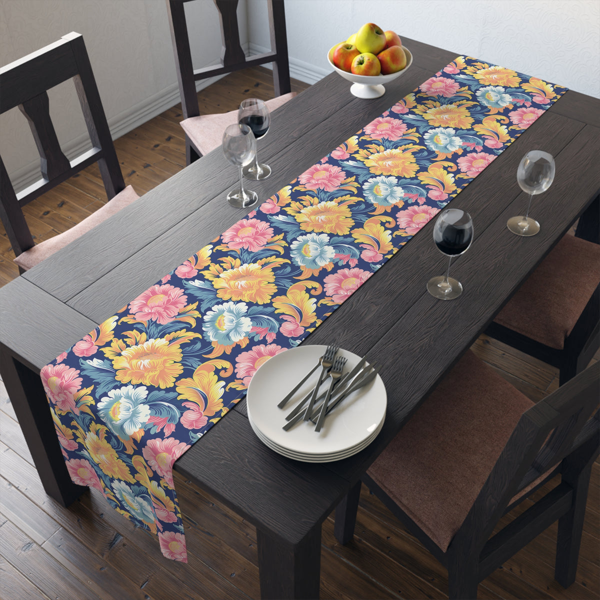 Chintz Charm Table Runner - Cotton Twill - Available in 2 sizes: 16" x 72" and 16" x 90".