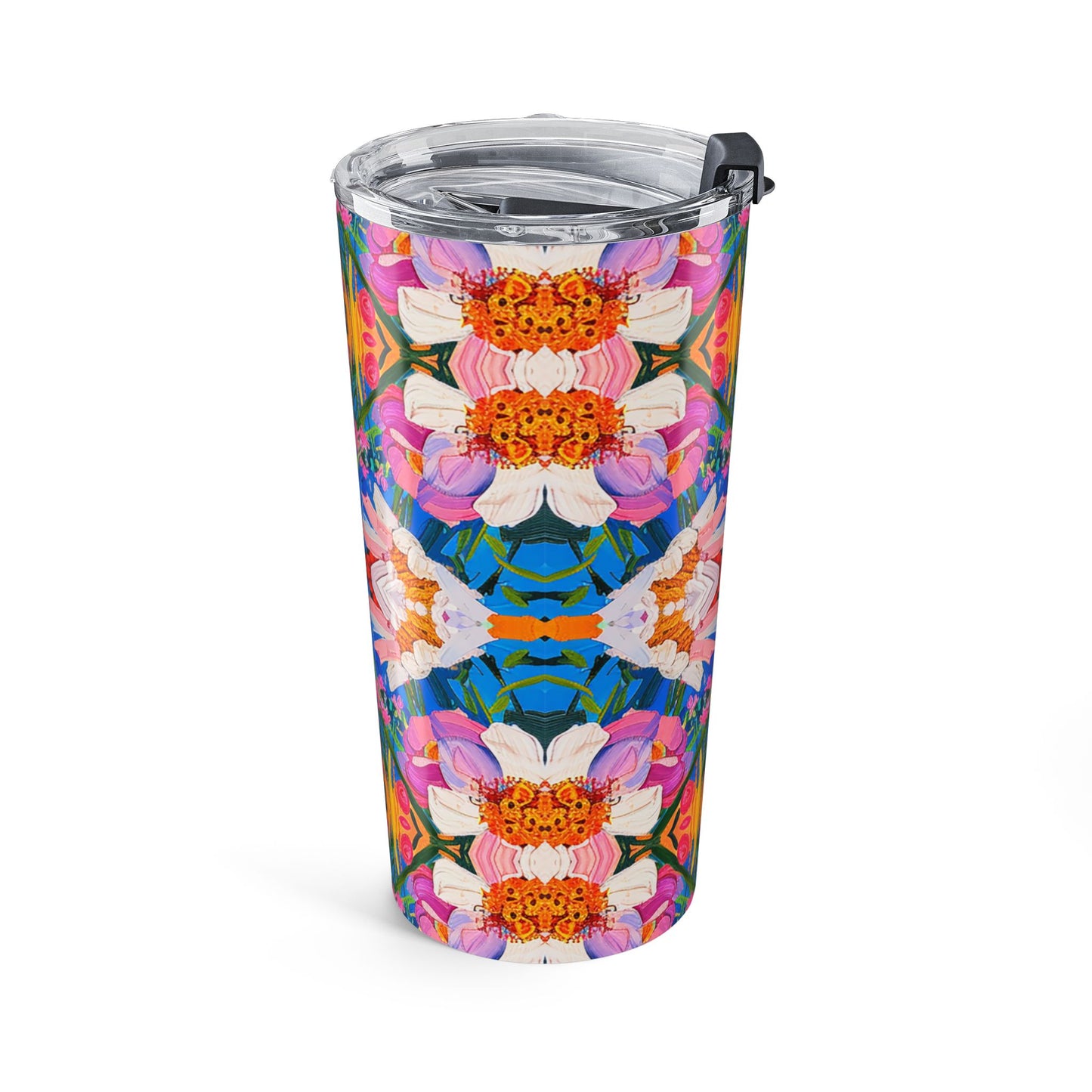 Floral Kaleidoscope Bliss Insulated Tumbler - 20 oz. Stainless Steel, Glossy Finish