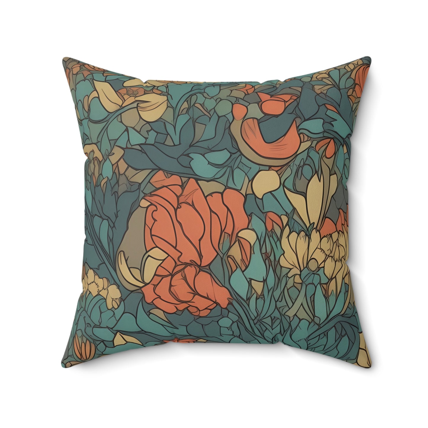 Bohemian Stained Glass Serenity Square Throw Pillow - Spun Polyester - Double-Sided Print - Concealed Zipper - Available in 4 sizes