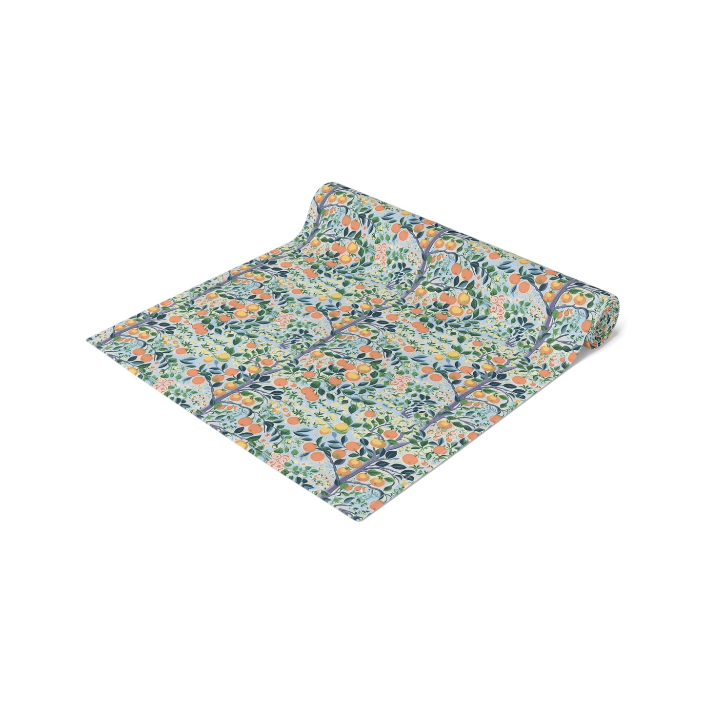 Modern Citrus Tree Table Runner - Cotton Twill - Available in 2 sizes: 16" x 72" and 16" x 90".