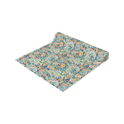 Modern Citrus Tree Table Runner - Cotton Twill - Available in 2 sizes: 16" x 72" and 16" x 90".