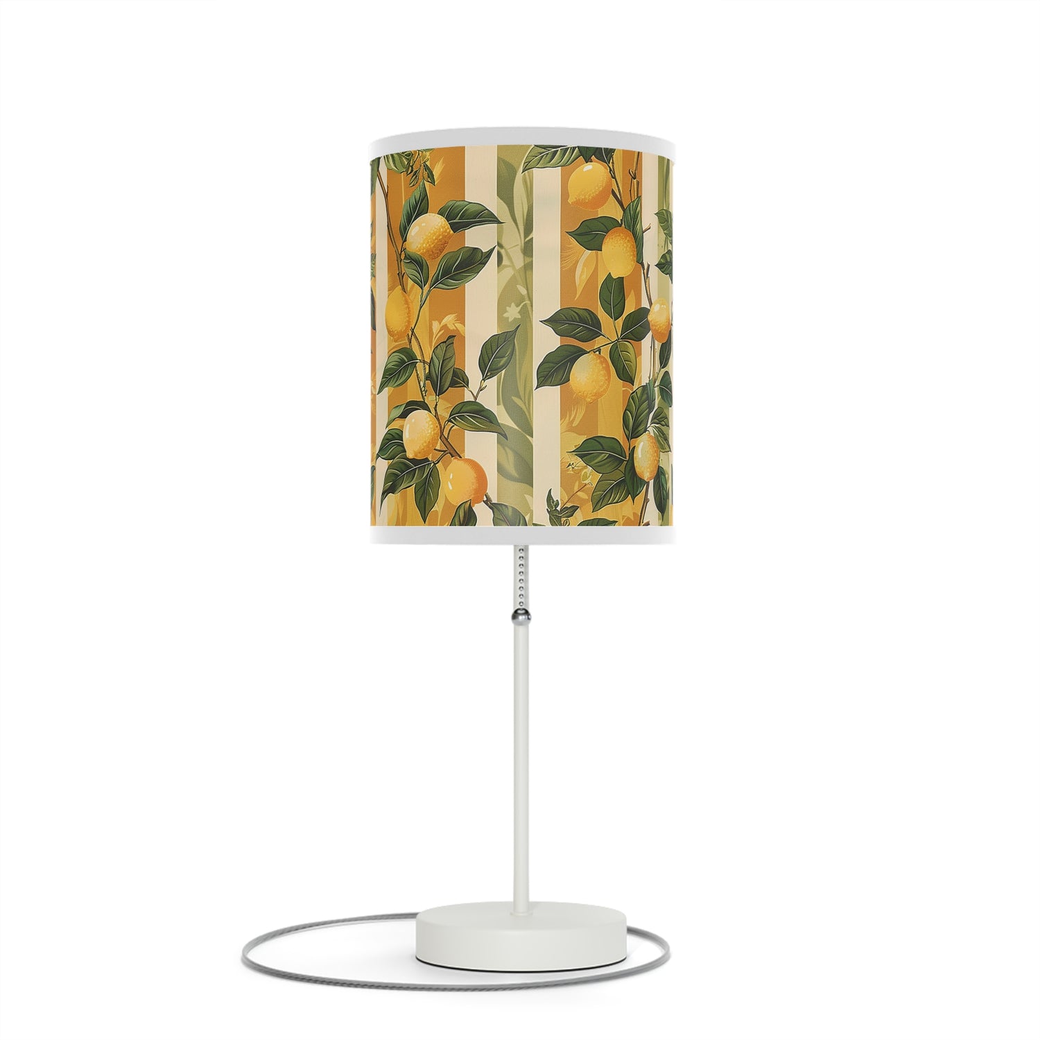 Lemon Grove Elegance Modern Table Lamp. 20" Tall, Metal Stand, US|CA Plug, Available in 2 Finishes & Multiple Trim Colors