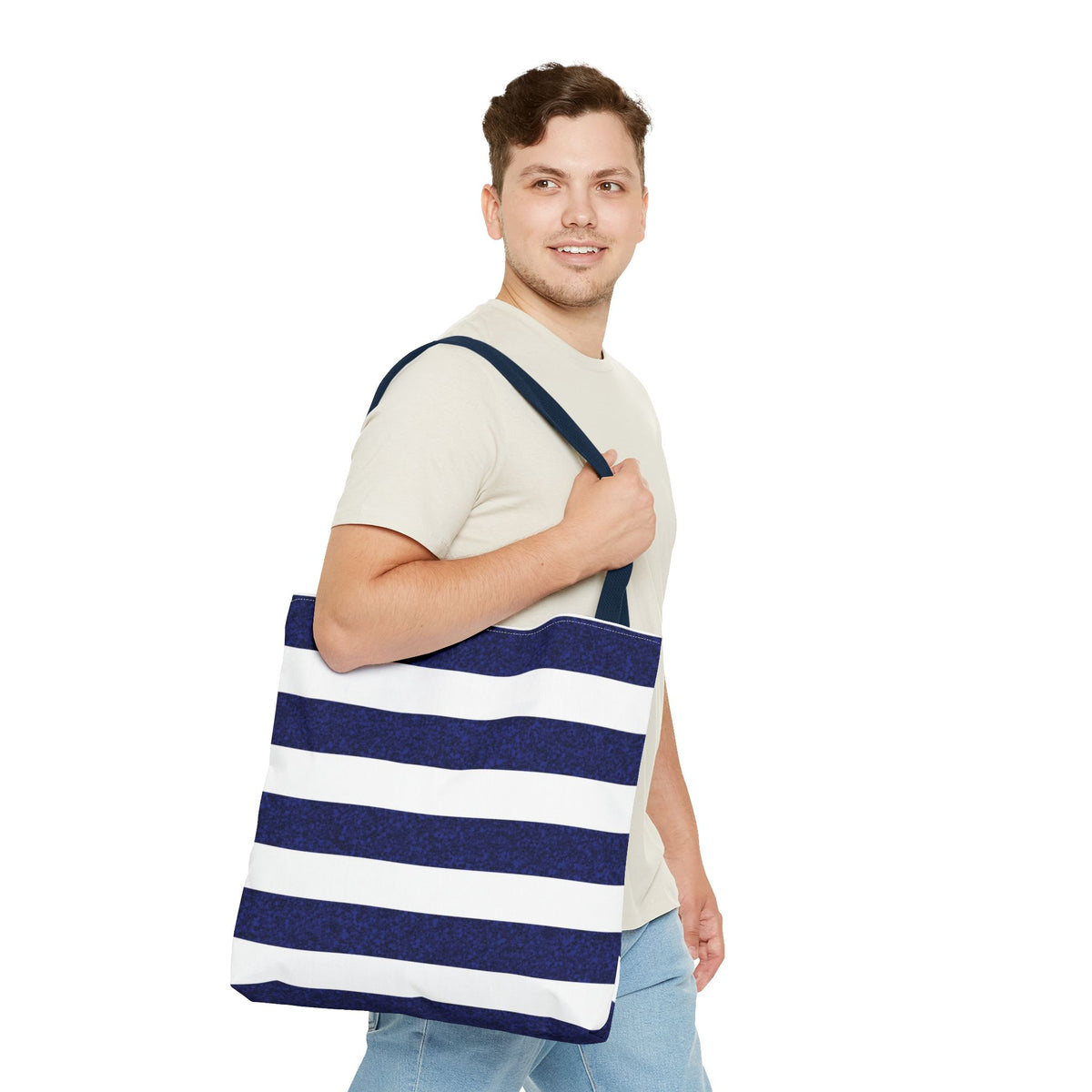 Classic Stripes Celebration Tote Bag — Nautical Canvas Shopper