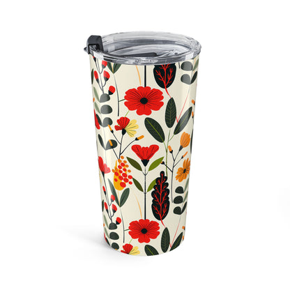Autumn Bloom Delight Insulated Tumbler - 20 oz. Stainless Steel, Glossy Finish