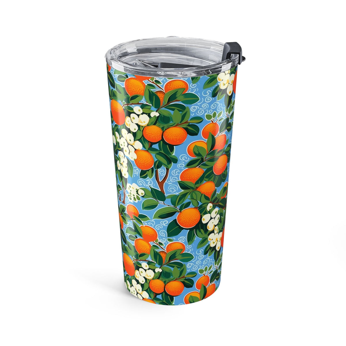 Citrus Blue Bliss insulated tumbler left view