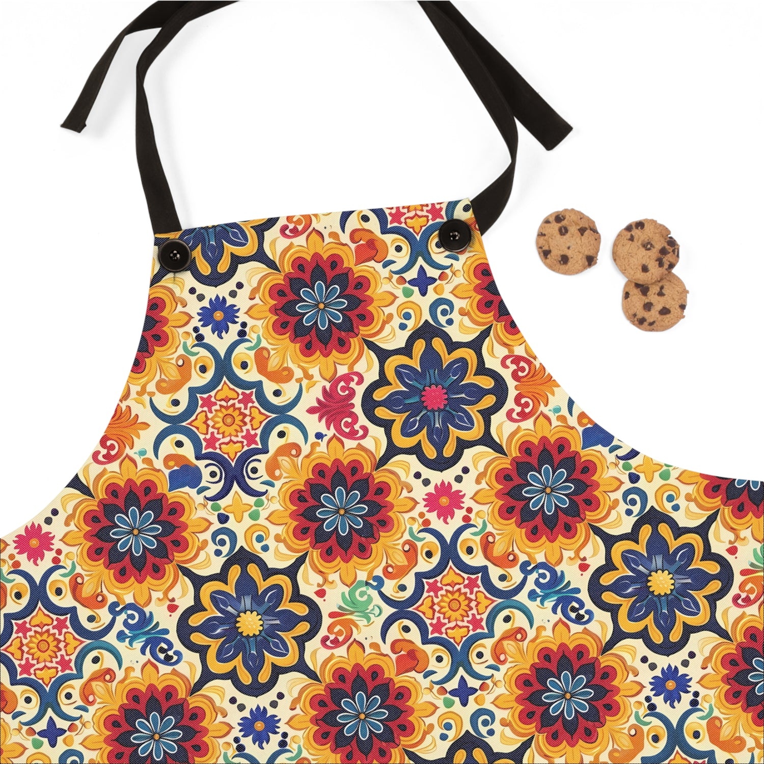 Majorcan Mosaic Splendor Adult Apron - Cook in Style with Mediterranean Flair!