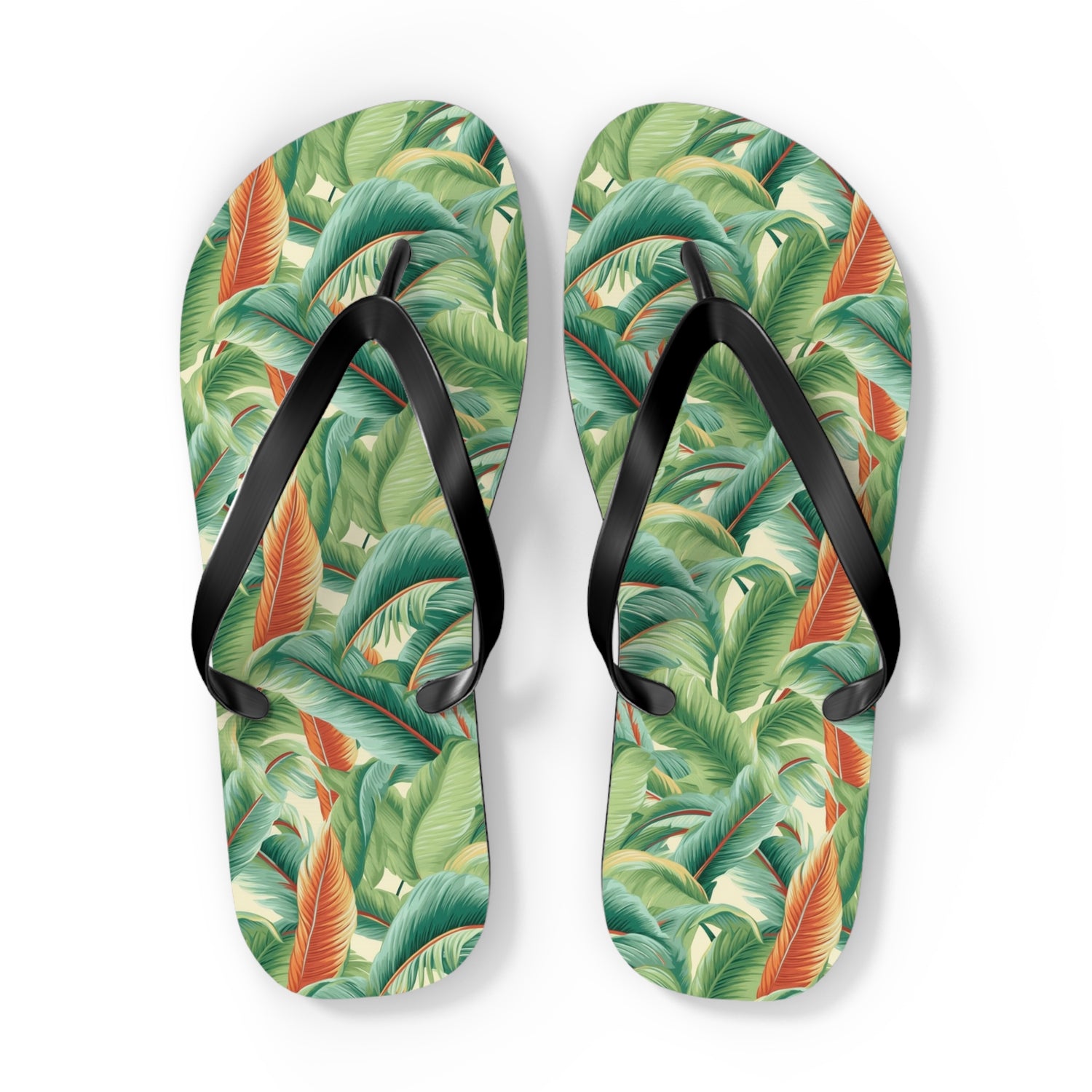 Tropical Old Miami Flip Flops. 5/8" Thick Comfortable Summer or Winter Gym/Sauna Footwear for Men, Women
