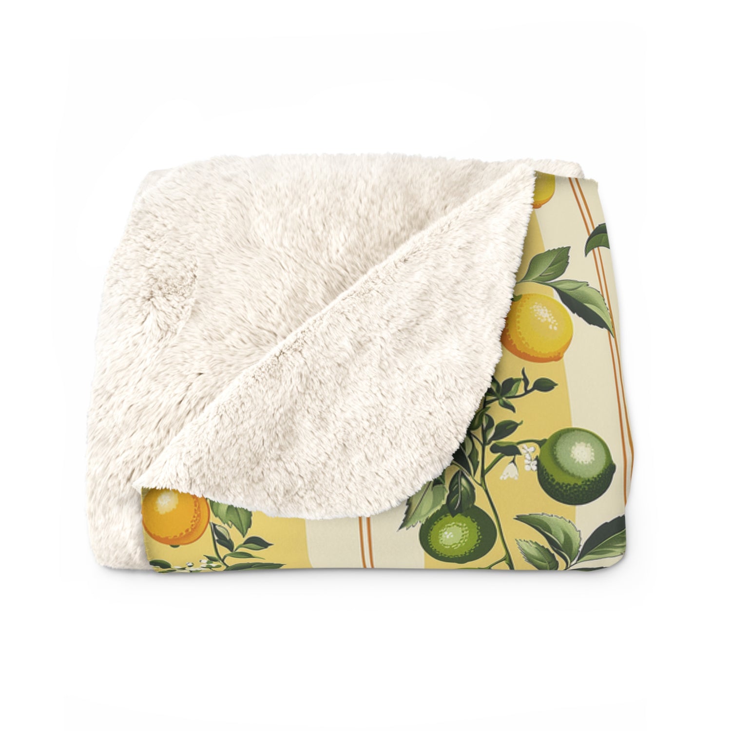 Lemon Lime Lush Sherpa Fleece Blanket - Wrap Yourself in Citrus Magic! Available in 2 sizes.