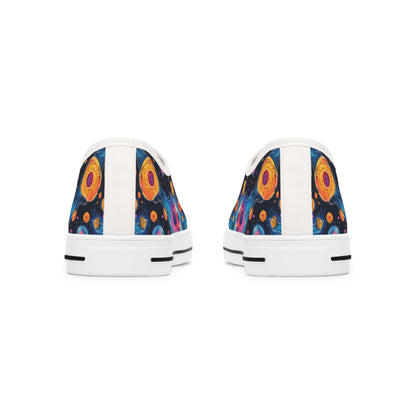 Birth of Celestial Life Ladies' Low Top Sneakers - Step Into the Stars – Where Every Step is a Celestial Adventure!