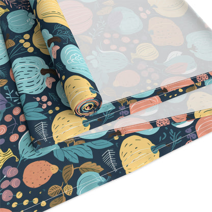 Fall Pumpkin Dance Table Runner - Cotton Twill - Available in 2 sizes: 16" x 72" and 16" x 90".
