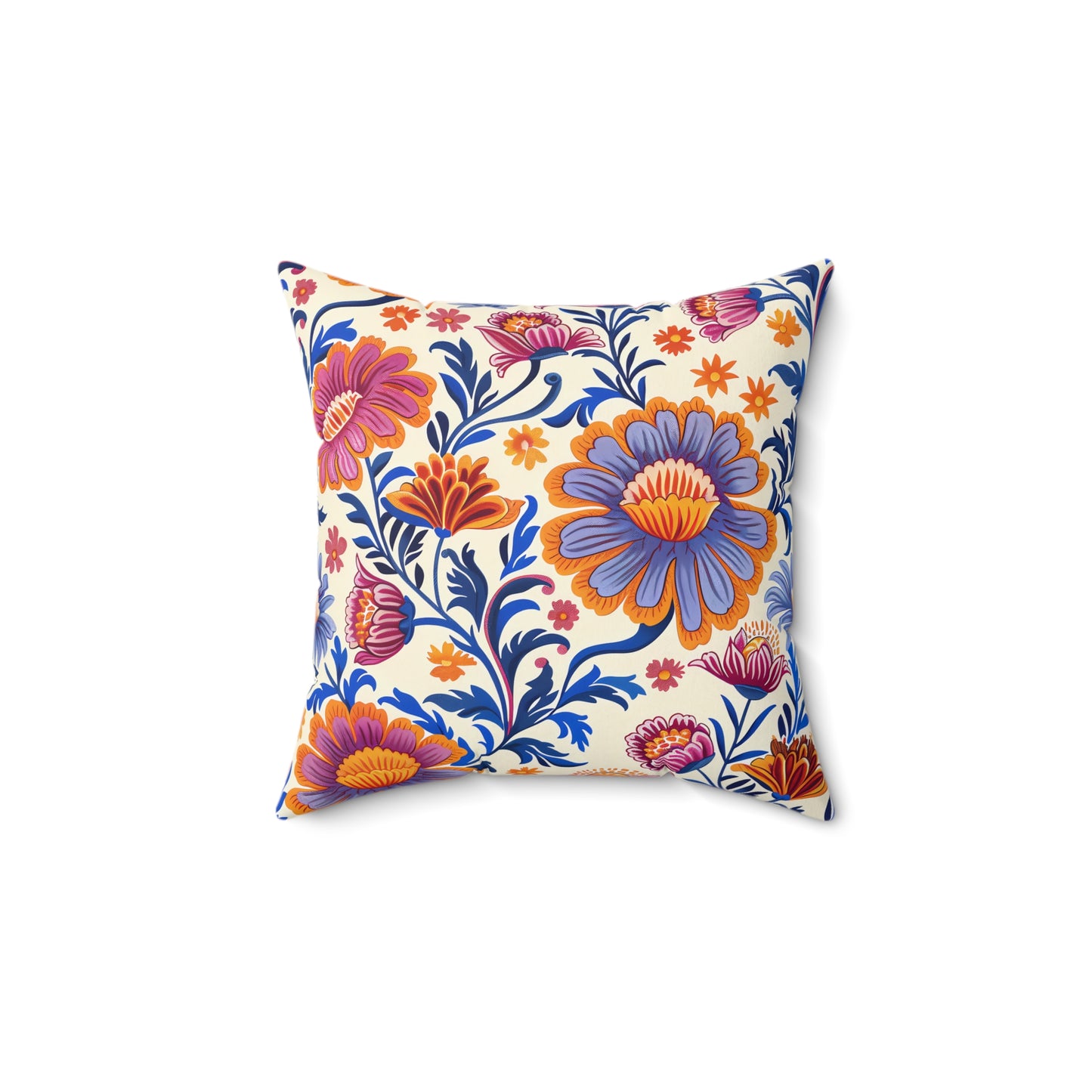 Regal Blossom Square Throw Pillow - Spun Polyester - Double-Sided Print - Concealed Zipper - Available in 7 sizes