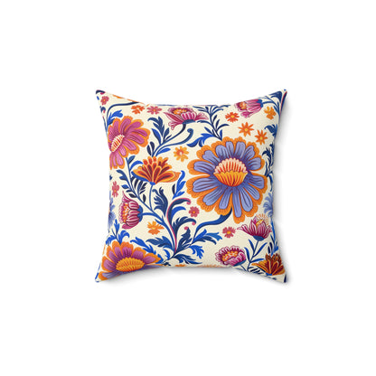 Regal Blossom Square Throw Pillow - Spun Polyester - Double-Sided Print - Concealed Zipper - Available in 7 sizes
