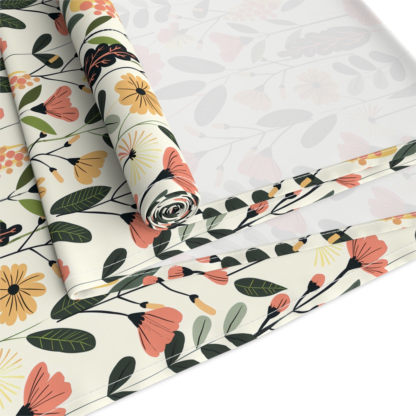 Autumn Bloom Delight Table Runner - Cotton Twill - Available in 2 sizes: 16" x 72" and 16" x 90".