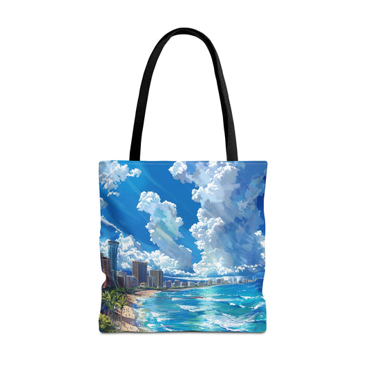Waikiki Beach Tote Bag - Carry a Slice of Hawaiian Paradise Wherever You Go! Available in 3 sizes.