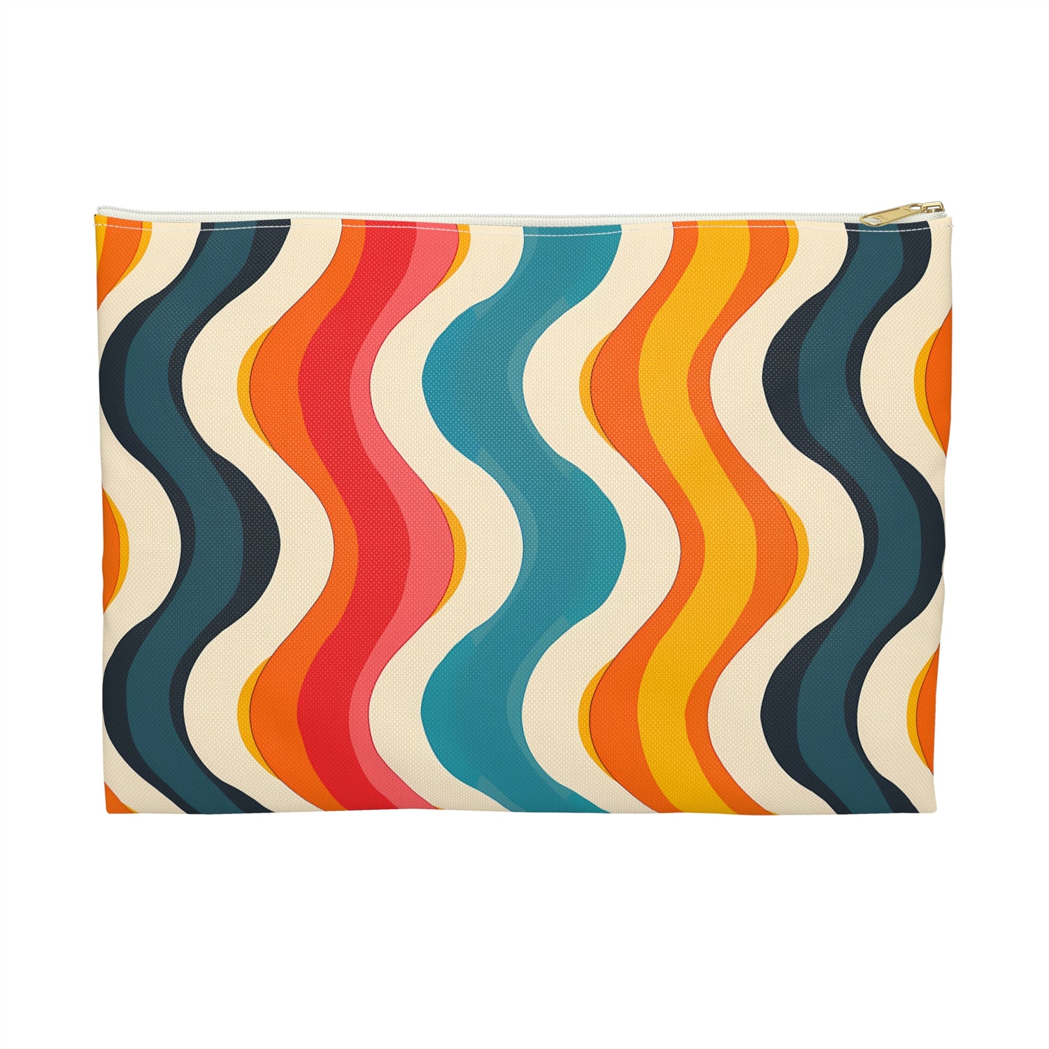 Retro Wave Cascade Accessory Pouch - Ride the Retro Wave of Color and Style! Available in 2 sizes.