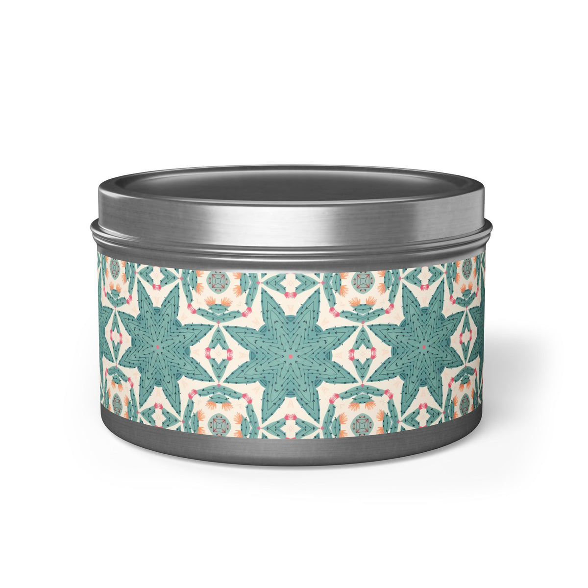 Desert Cactus Star Tin Candle. Southwest Starlight in a Tin. Available in 2 sizes, 3 finishes, and 5 scents.