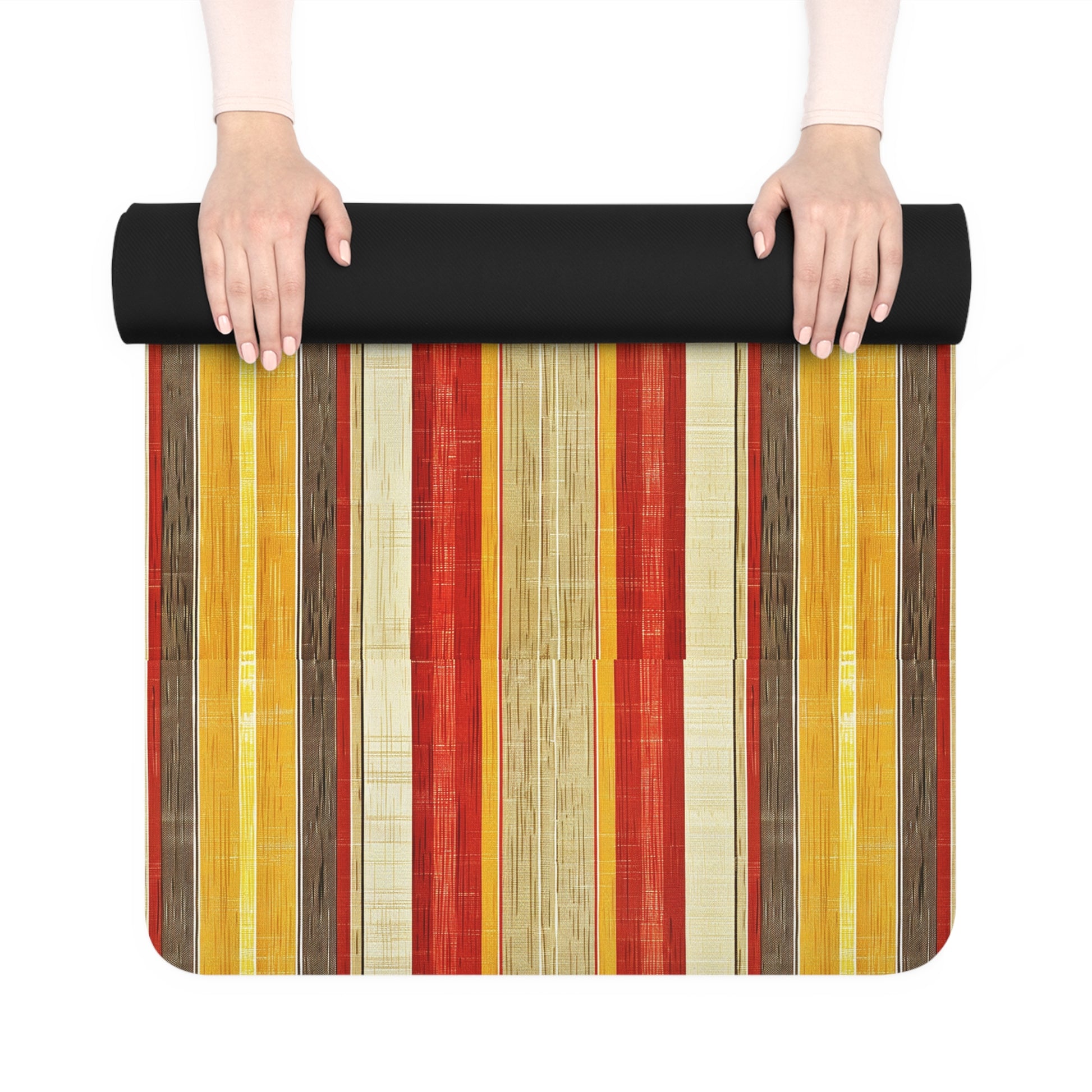 Royal Stripes Rubber Yoga Mat - Classic Elegance, Mediterranean Spirit: Flow in Timeless Style