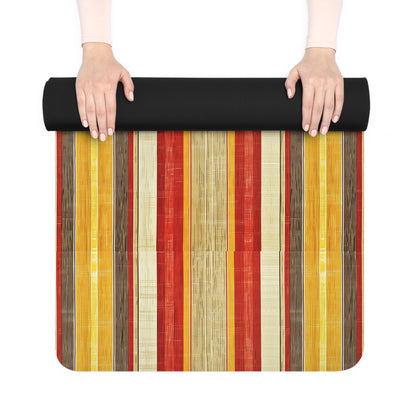 Royal Stripes Rubber Yoga Mat - Classic Elegance, Mediterranean Spirit: Flow in Timeless Style