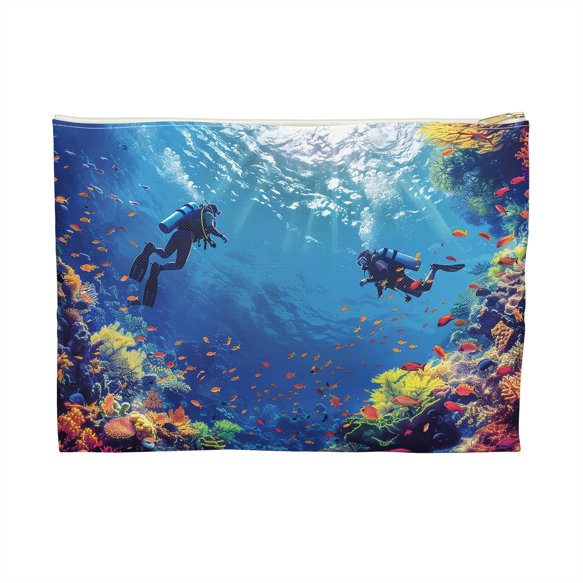 Cozumel Scuba Wonderland Accessory Pouch - Dive into Adventure with Underwater Wonder! Available in 2 sizes.