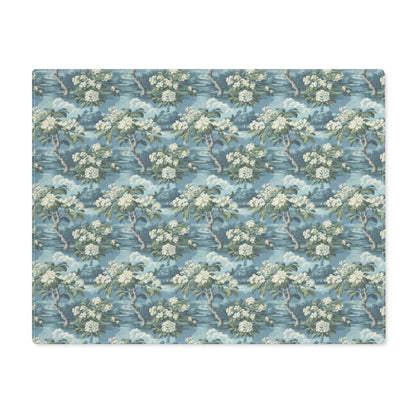 Vintage Floral Blue Botanical Placemat - 18" x 14".