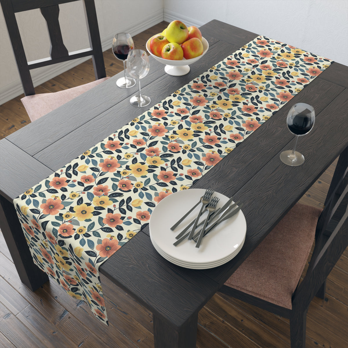 Midcentury Marigold Table Runner - Cotton Twill - Available in 2 sizes: 16" x 72" and 16" x 90".