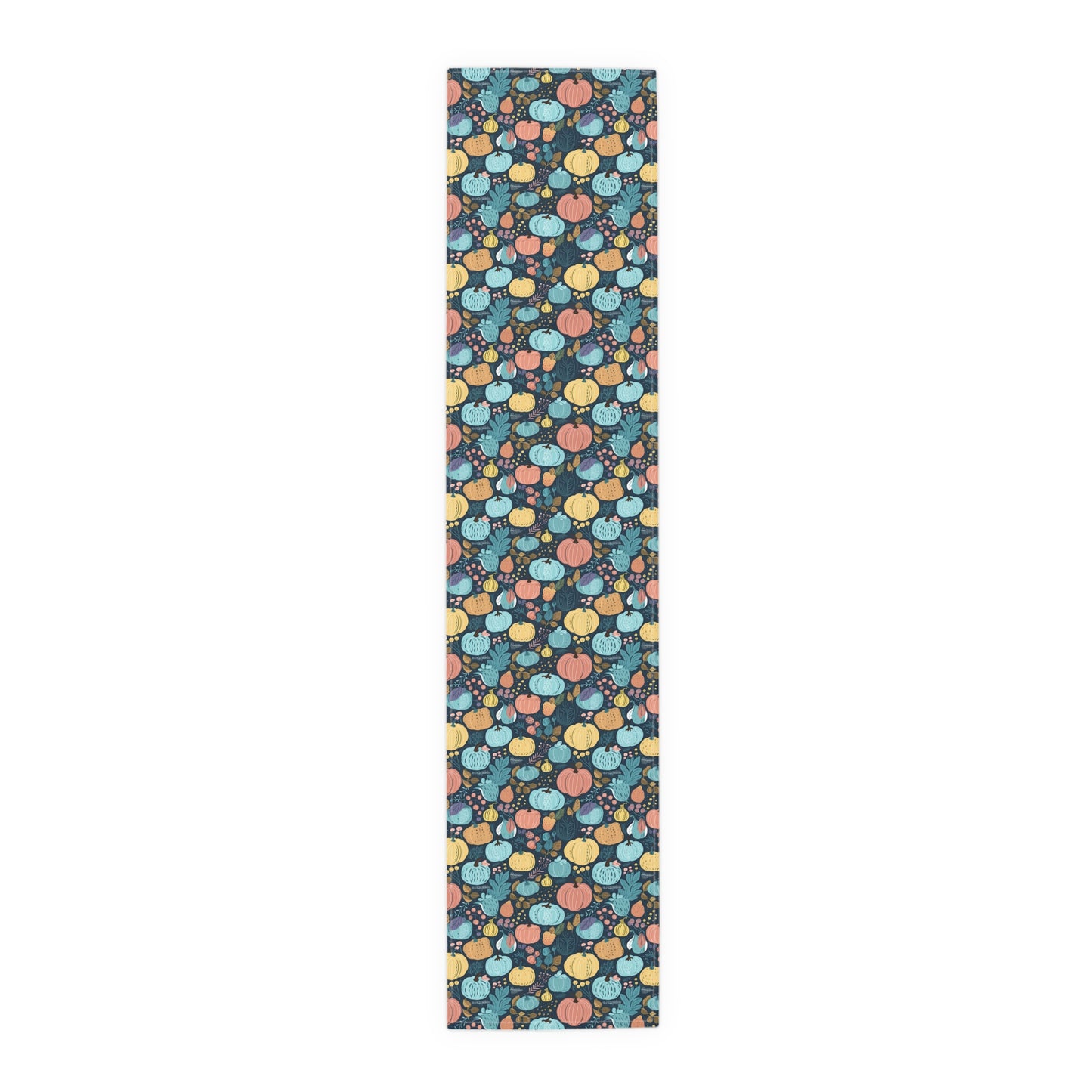 Fall Pumpkin Dance Table Runner - Cotton Twill - Available in 2 sizes: 16" x 72" and 16" x 90".