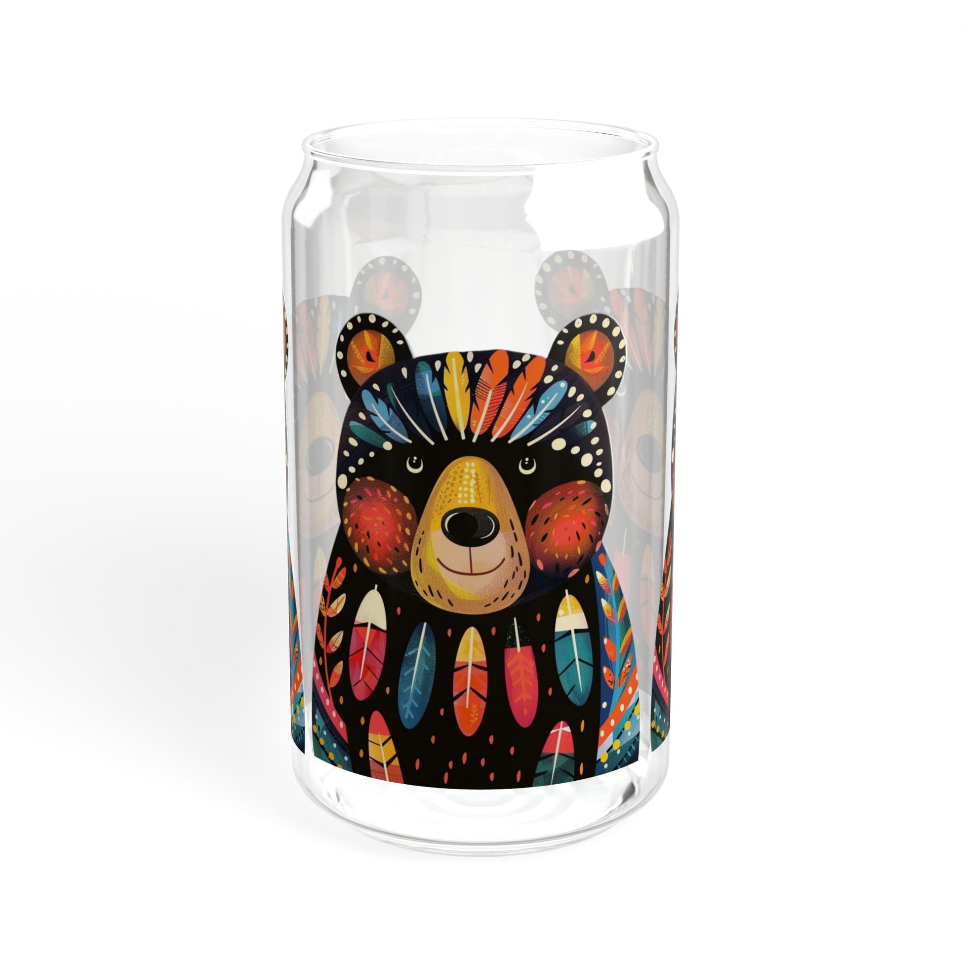 Papa Bear Sipper Glass Tumbler - 16 oz - Sip Boldly with Papa Bear's Warm Embrace! From our Bear Family Collection.