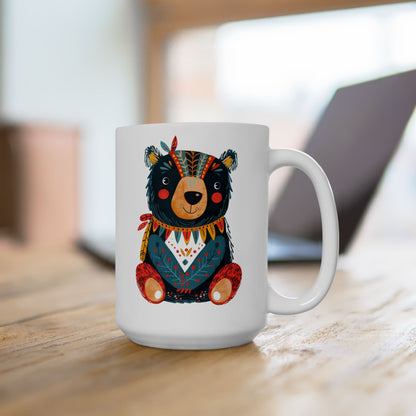 Baby Bear Ceramic Mug - 15 oz. - Little Sips, Big Smiles with Baby Bear! From our Bear Family Collection.