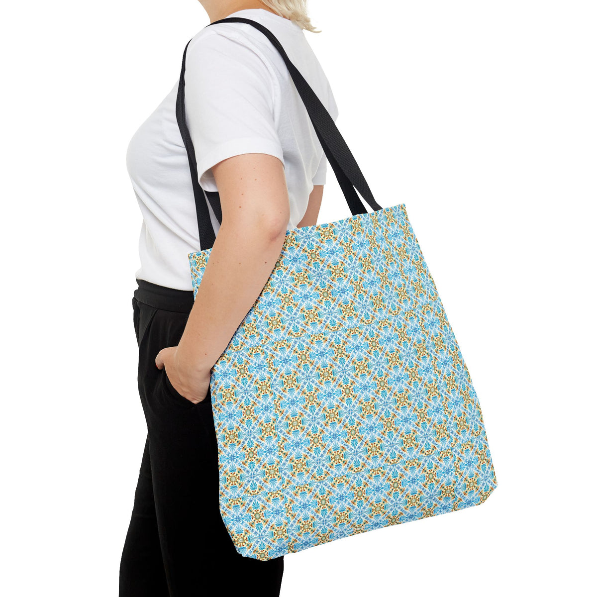 Mediterranean Mosaic Tote Bag - Cool, Calm, Collected - Carry Mediterranean Charm Everywhere! Available in 3 sizes.