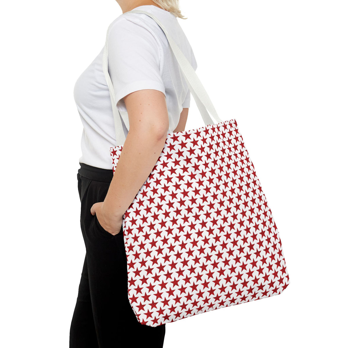Star-Spangled Sparkle Tote Bag - Carry a Burst of Patriotic Sparkle! Available in 3 sizes.