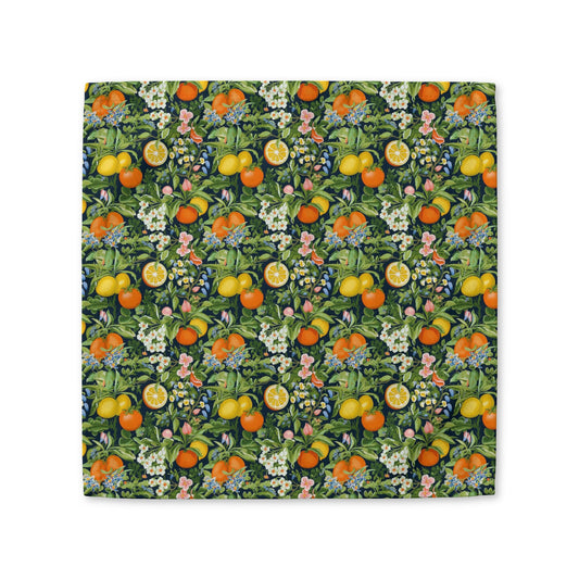 Classic Fruit & Floral Cotton Twill Napkin - Available in 2 sizes: 10" x 10" and 22" x 22".