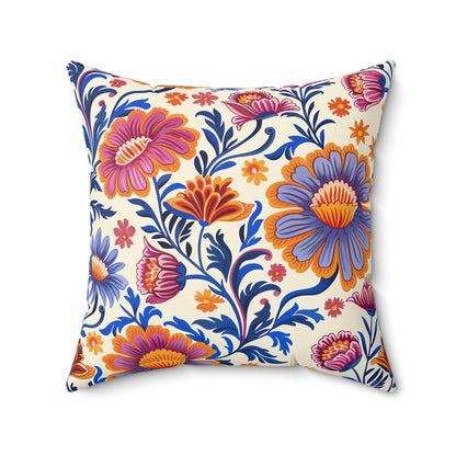 Regal Blossom Square Throw Pillow - Spun Polyester - Double-Sided Print - Concealed Zipper - Available in 7 sizes