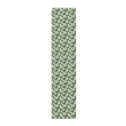 Vintage Green Hydrangea Table Runner - Cotton Twill - Available in 2 sizes: 16" x 72" and 16" x 90".