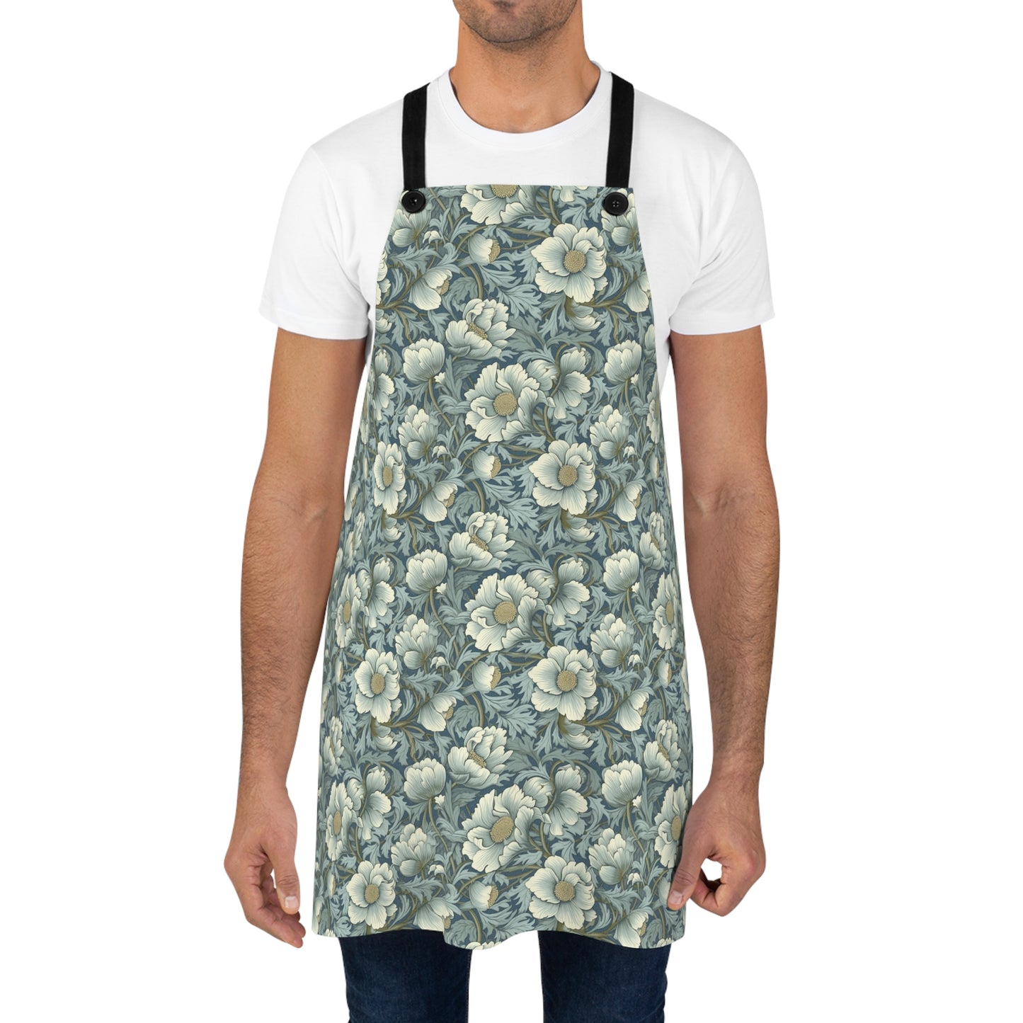 Timeless Teal English Garden Adult Apron