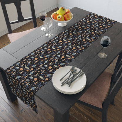 Galactic Space Rocket Romp Table Runner - Cotton Twill - Available in 2 sizes: 16" x 72" and 16" x 90".