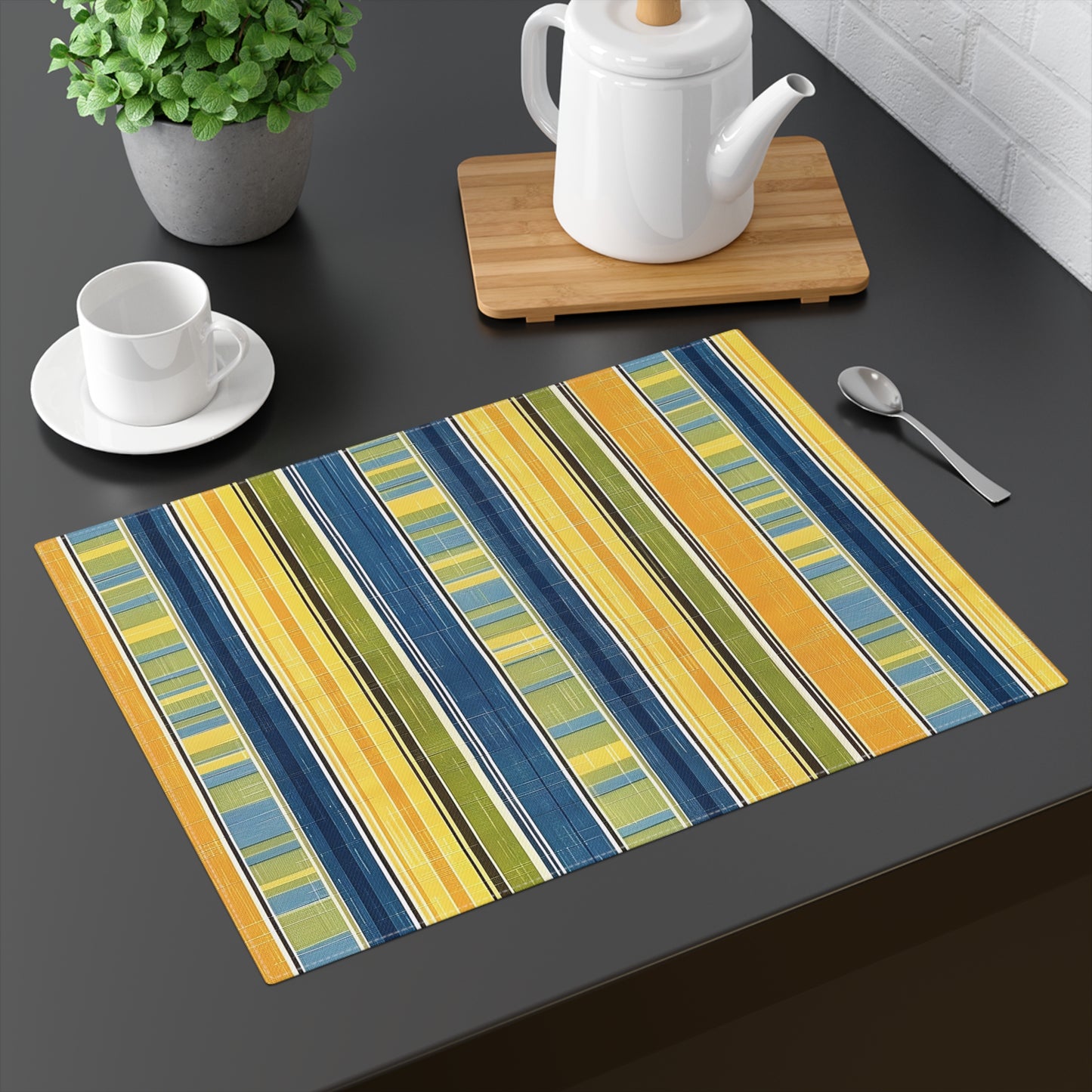 Summer Stripes Delight Placemat - 18" x 14".