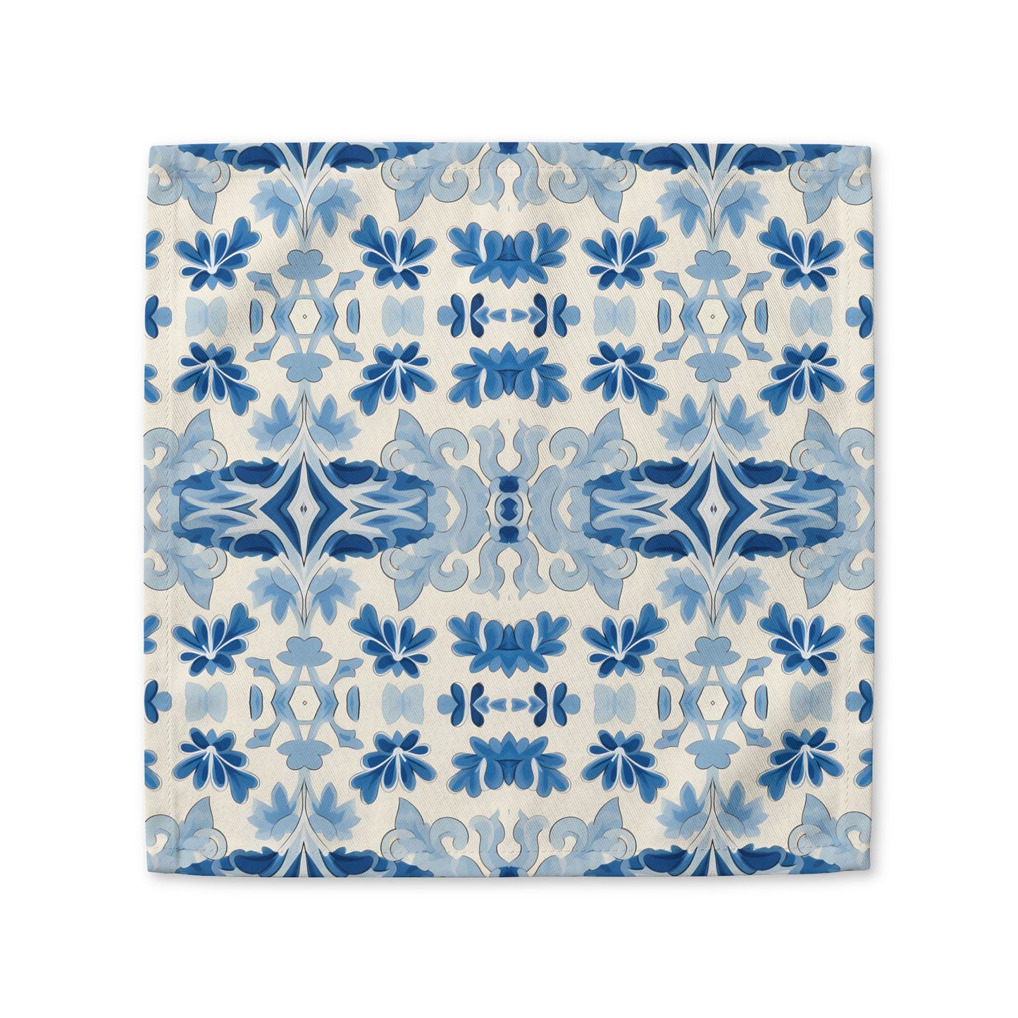 Blue Spanish Tile cotton twill napkin