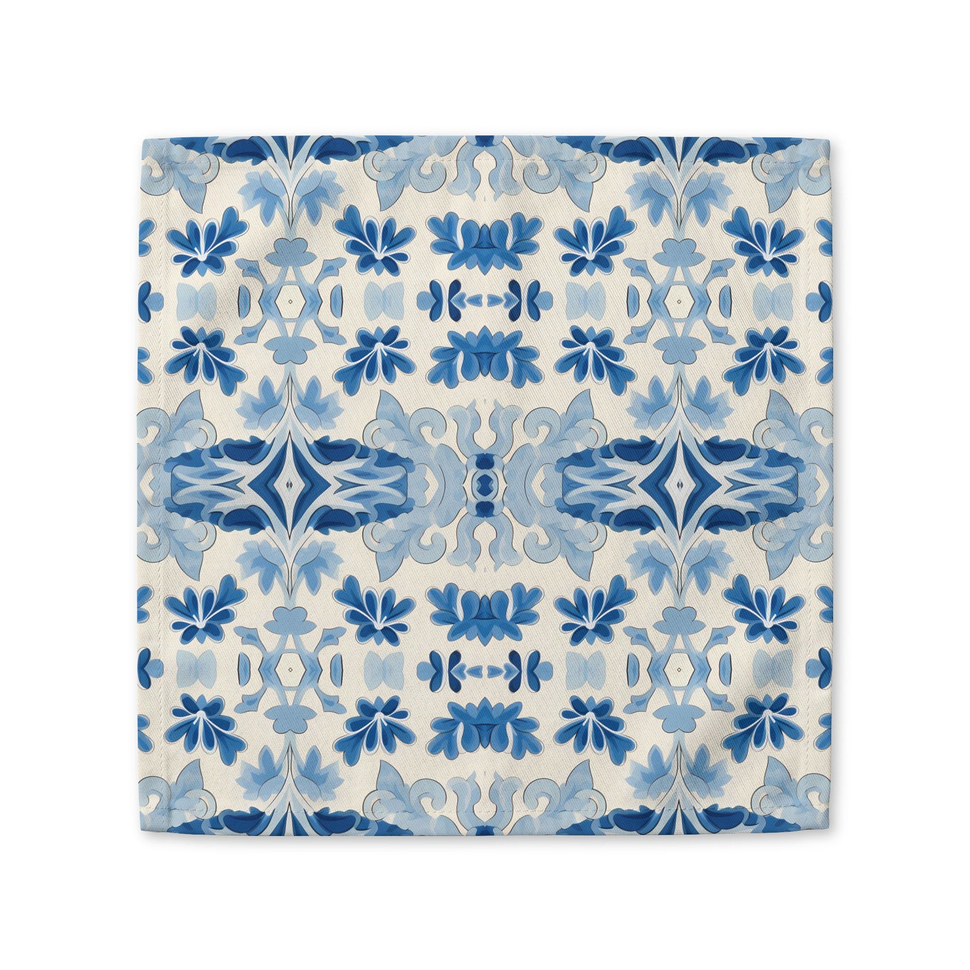 Blue Spanish Tile cotton twill napkin