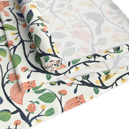 Catbird Tree Designer Table Runner - Cotton Twill - Available in 2 sizes: 16" x 72" and 16" x 90".