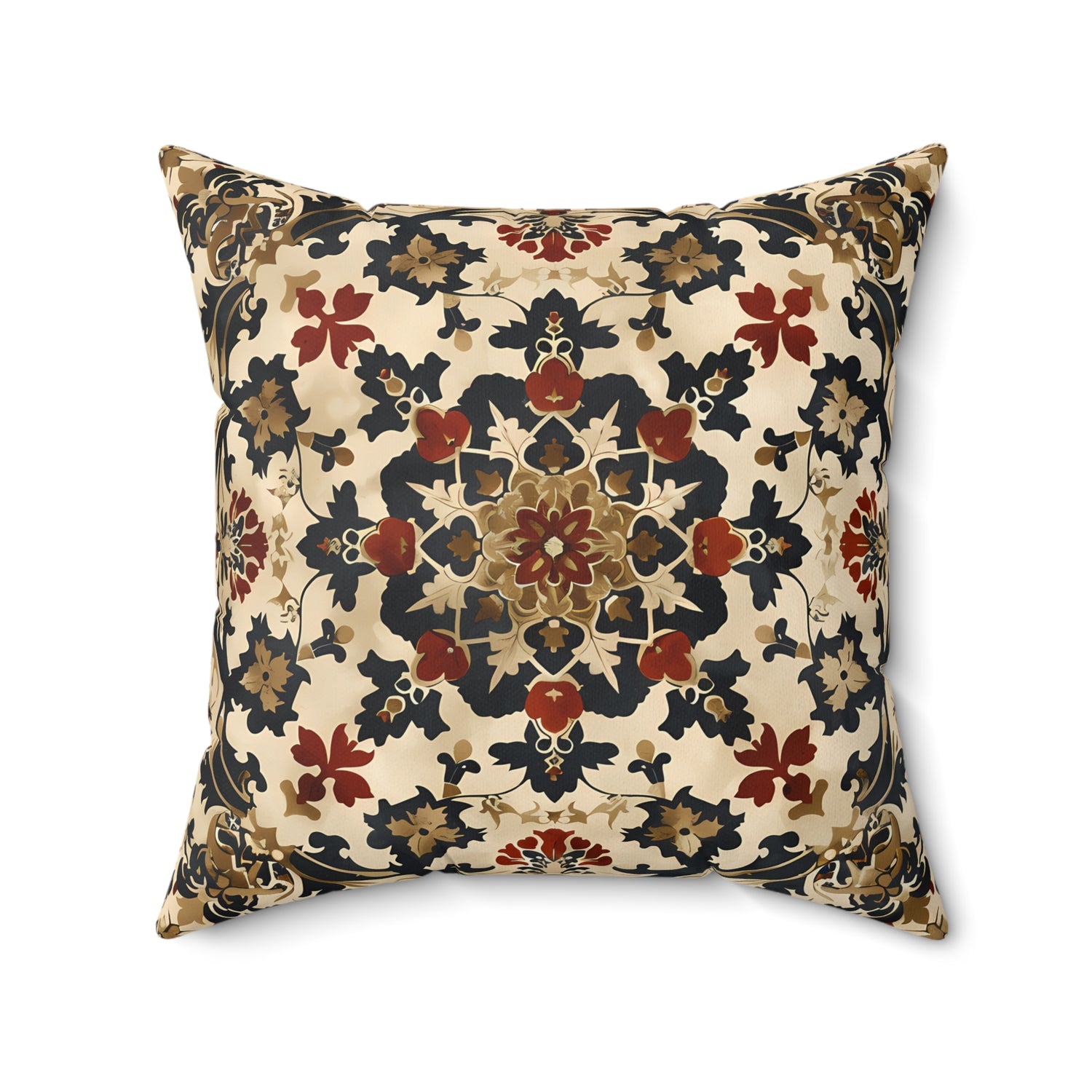 Moroccan Charm Square Throw Pillow - Spun Polyester - Double-Sided Print - Concealed Zipper - Available in 4 sizes.