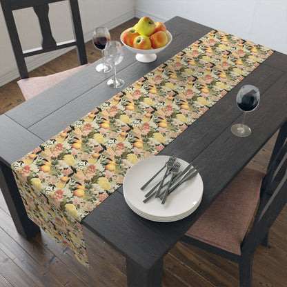 Old World Citrus Delight Table Runner - Cotton Twill - Available in 2 sizes: 16" x 72" and 16" x 90".