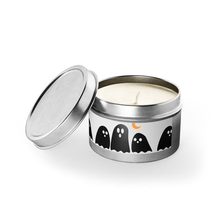 Spooky Specter Glow Tin Candle. Ghostly Glow To Go. Available in 2 sizes, 3 finishes, and 5 scents.