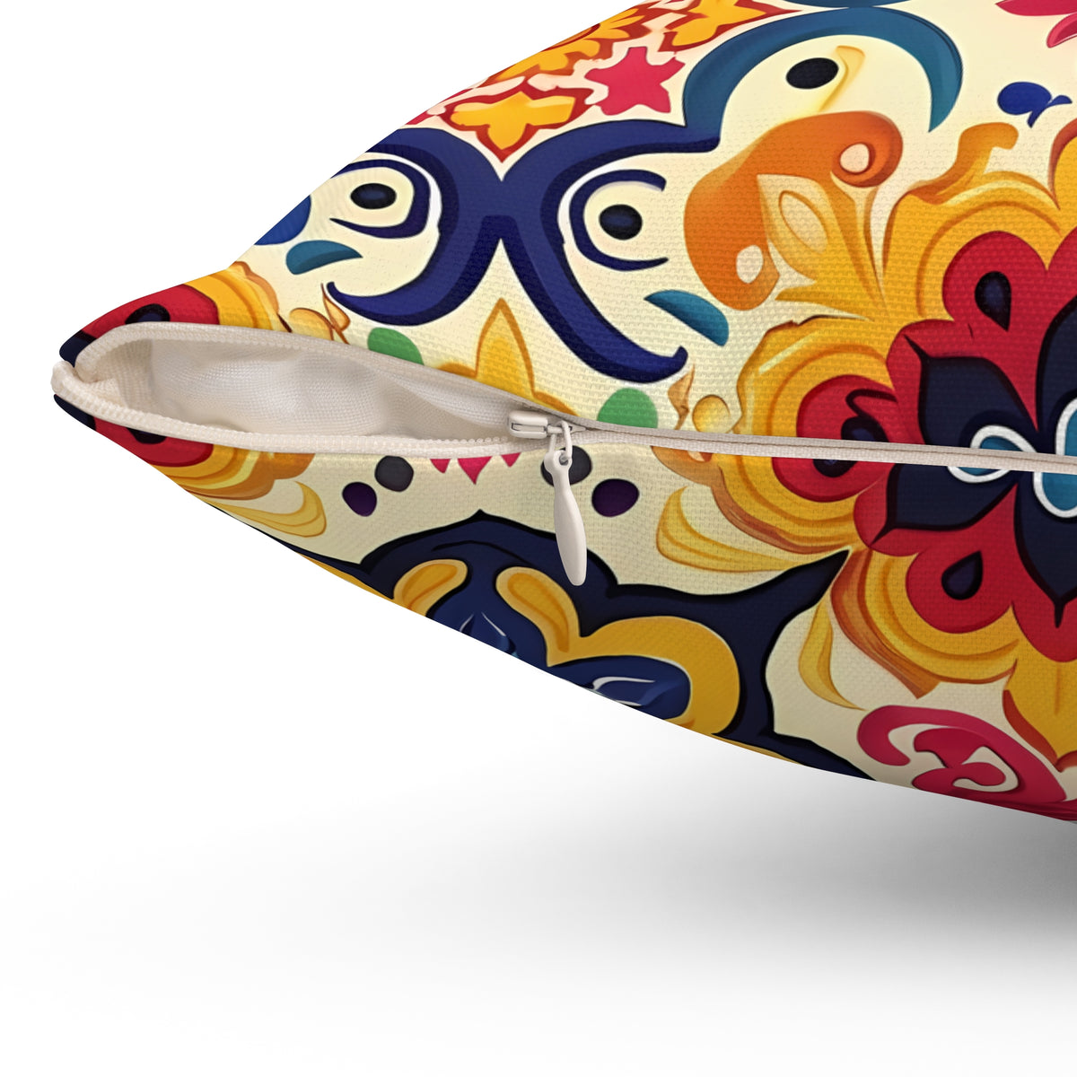 Moorish Mosaic Majesty Square Throw Pillow - Spun Polyester - Double-Sided Print - Concealed Zipper - Available in 7 sizes