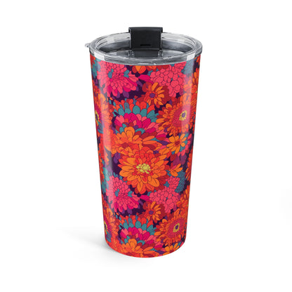 On Fire Flower Power Insulated Tumbler - 20 oz. Stainless Steel, Glossy Finish