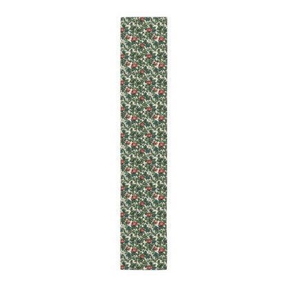 Classic Red Rose & Vine Table Runner - Cotton Twill - Available in 2 sizes: 16" x 72" and 16" x 90".