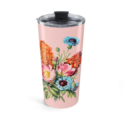 Vintage Botanical Floral Insulated Tumbler - 20 oz. Stainless Steel, Glossy Finish