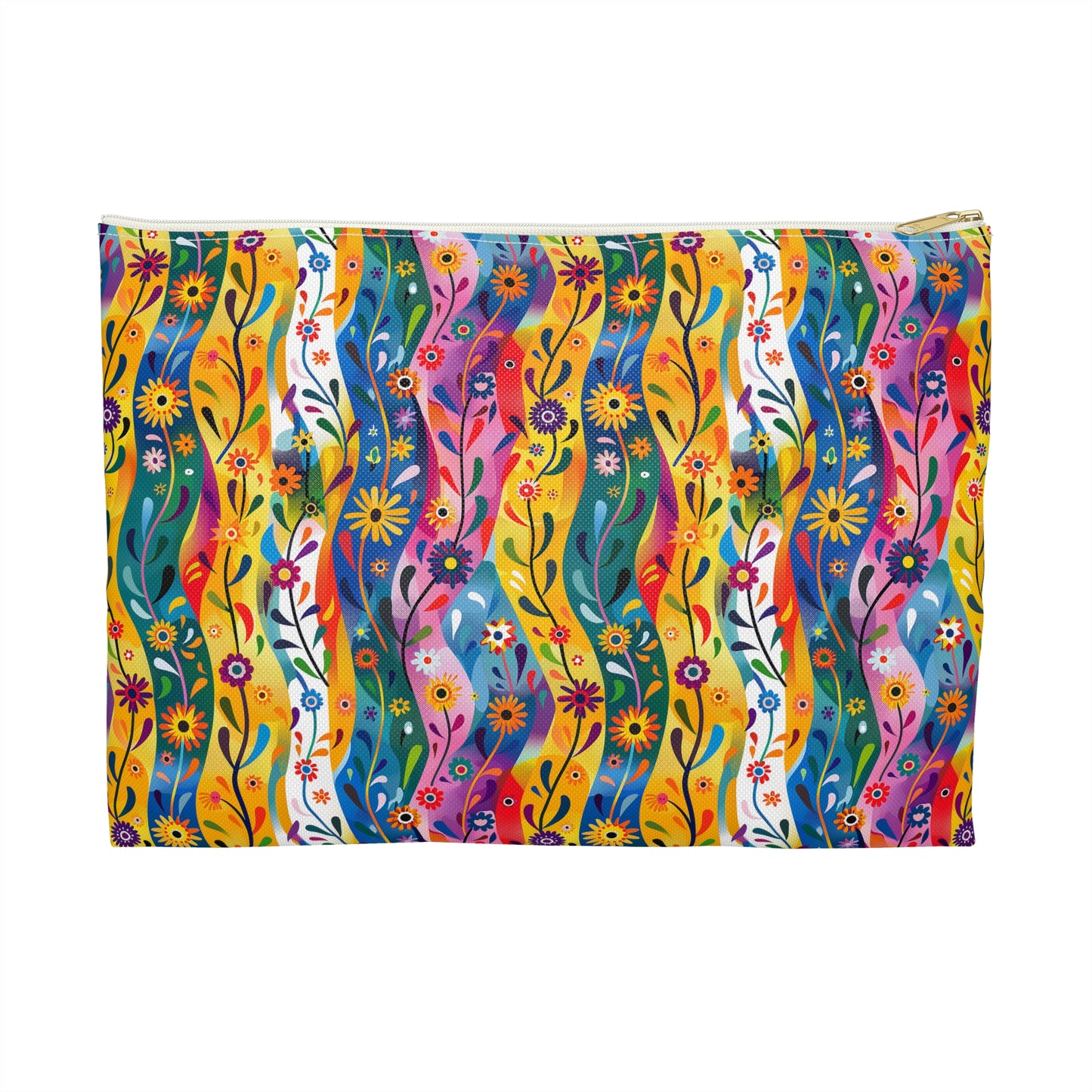 Floral Rhythms Accessory Pouch - Dance Through Your Day with Floral Rhythms Flair! Available in 2 sizes.