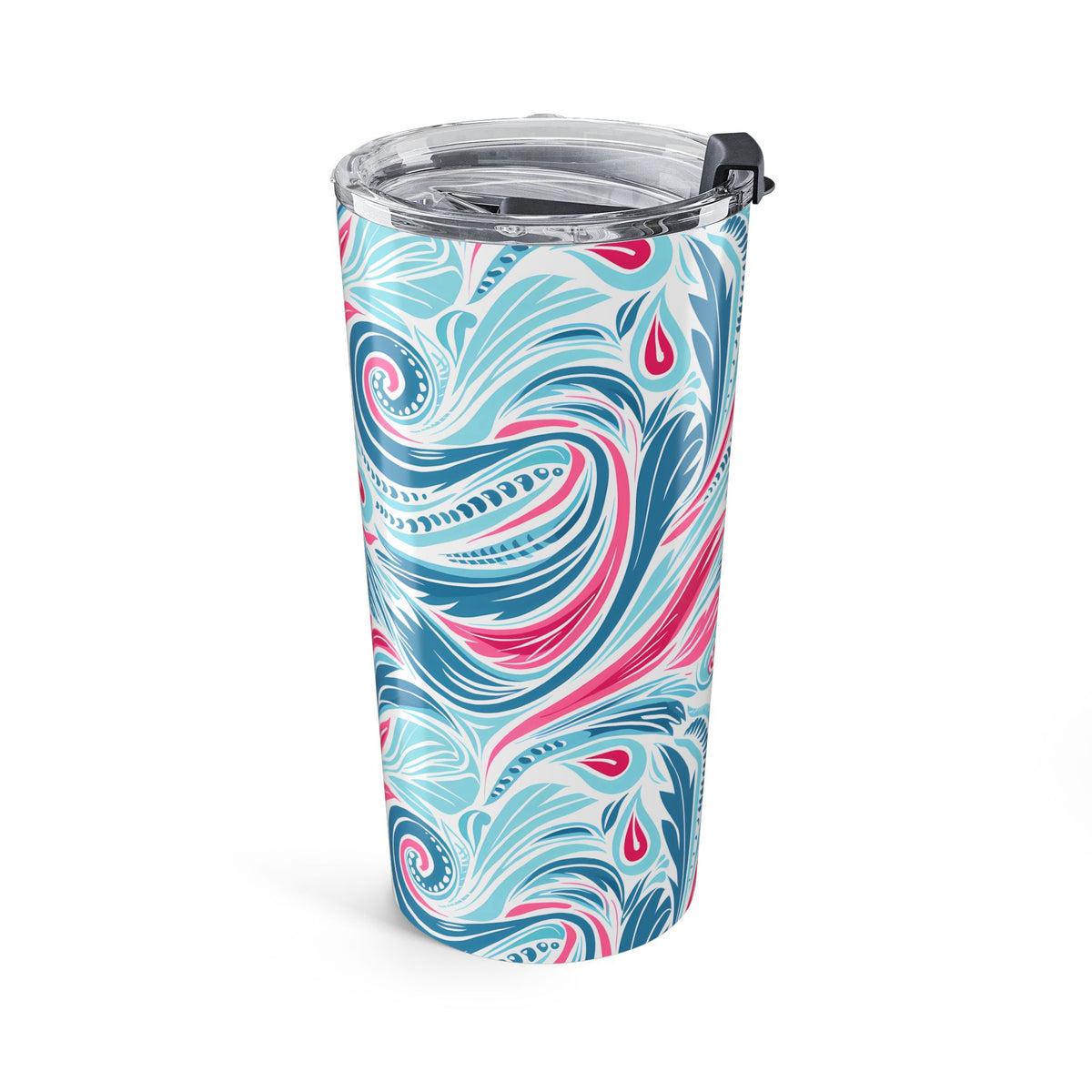 Teal Tide Twirl Insulated Tumbler - 20 oz. Stainless Steel, Glossy Finish