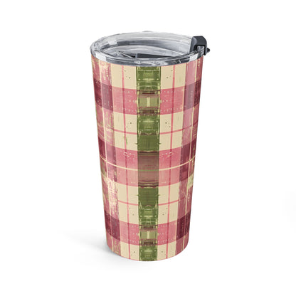 Spring Serenade Plaid Insulated Tumbler - 20 oz. Stainless Steel, Glossy Finish